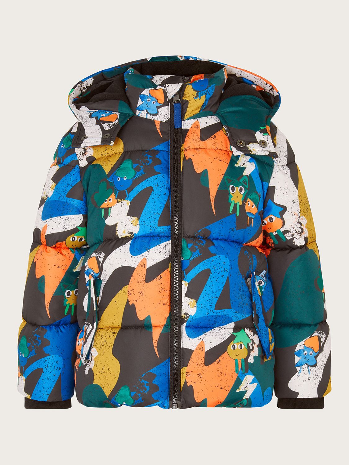 Monsoon Kids' Abstract Print Quilted Jacket, Multi at John Lewis & Partners