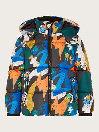 Monsoon Kids' Abstract Print Quilted Jacket, Multi
