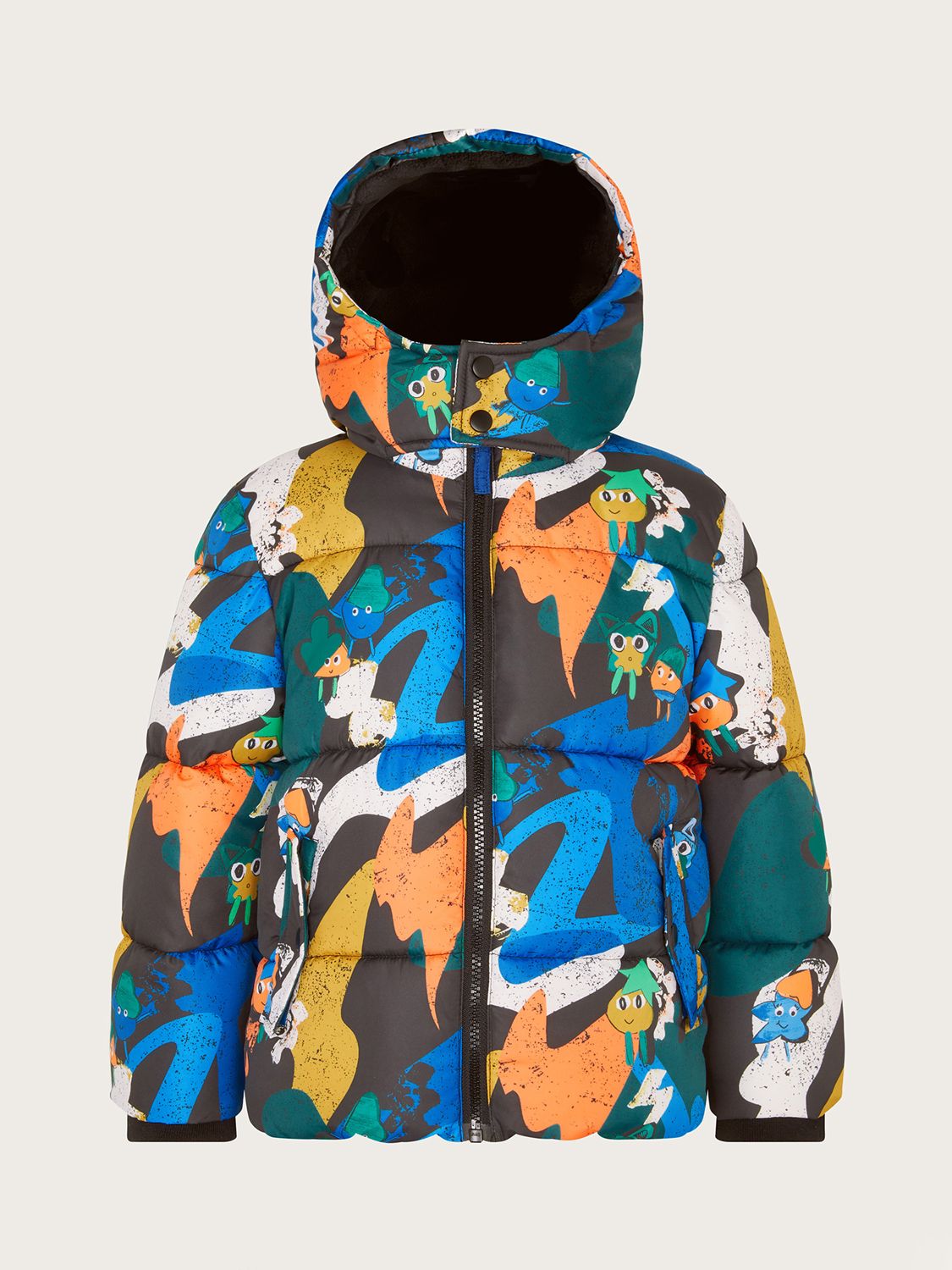 Monsoon Kids' Abstract Print Quilted Jacket, Multi at John Lewis & Partners