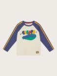 Monsoon Kids' Stripe Adventure T-Shirt, Ivory/Multi
