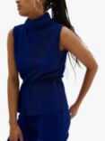 MY ESSENTIAL WARDROBE Sine Sleeveless Glitter Rollneck Top, Blue Glitter