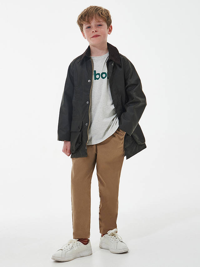 Barbour Kids' Beaufort Wax Jacket, Olive