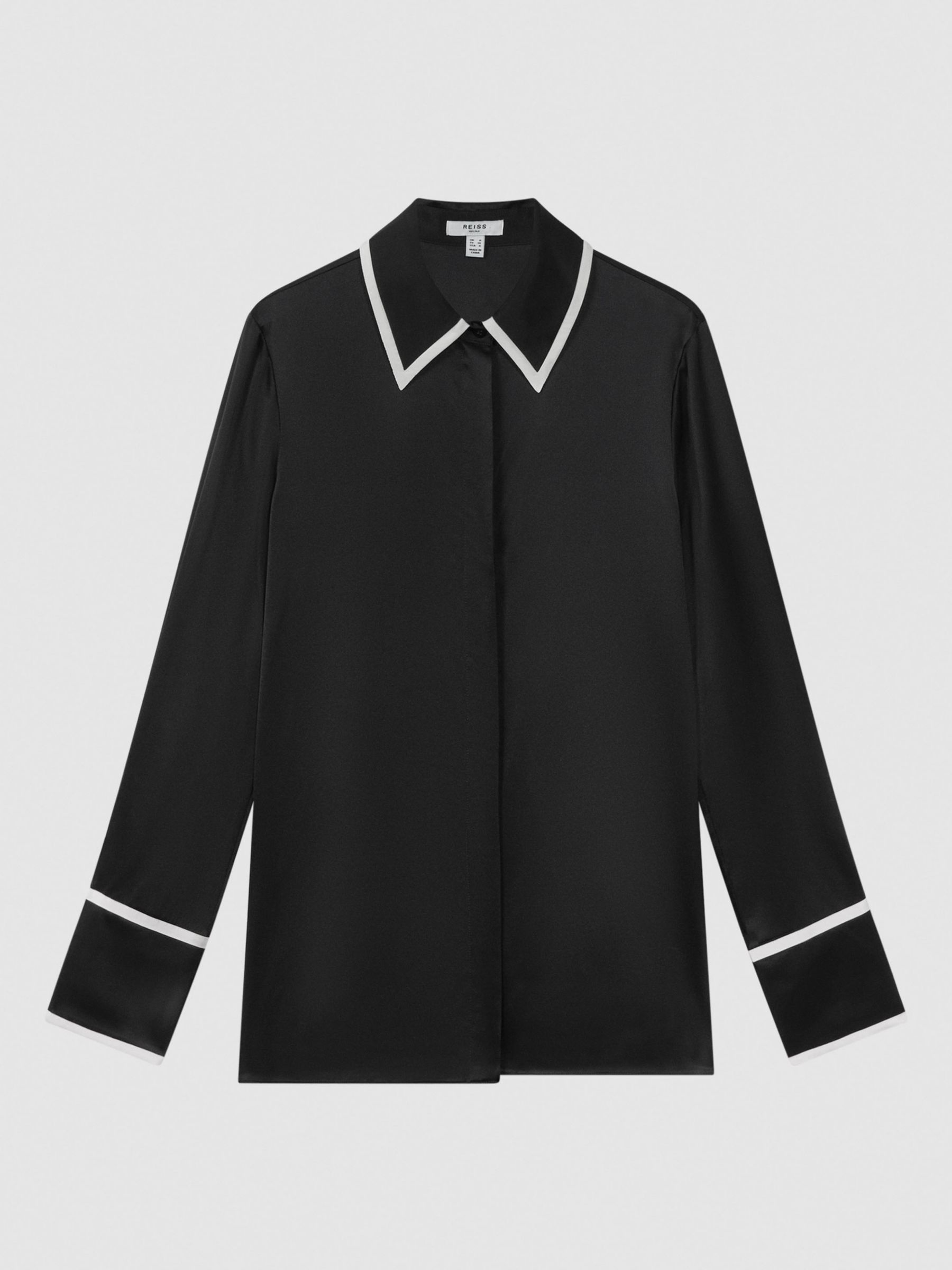 Buy Reiss Murphy Silk Shirt, Black Online at johnlewis.com