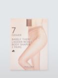 John Lewis 7 Denier Barely There Body Shaper Tights, Pack of 2