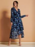 Jolie Moi Floral Print Midi Dress, Navy