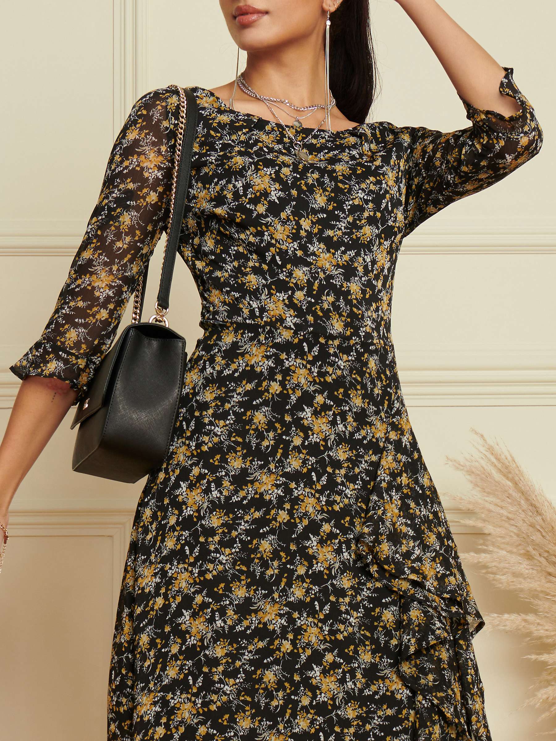Buy Jolie Moi Floral Print Chiffon Midi Dress Online at johnlewis.com