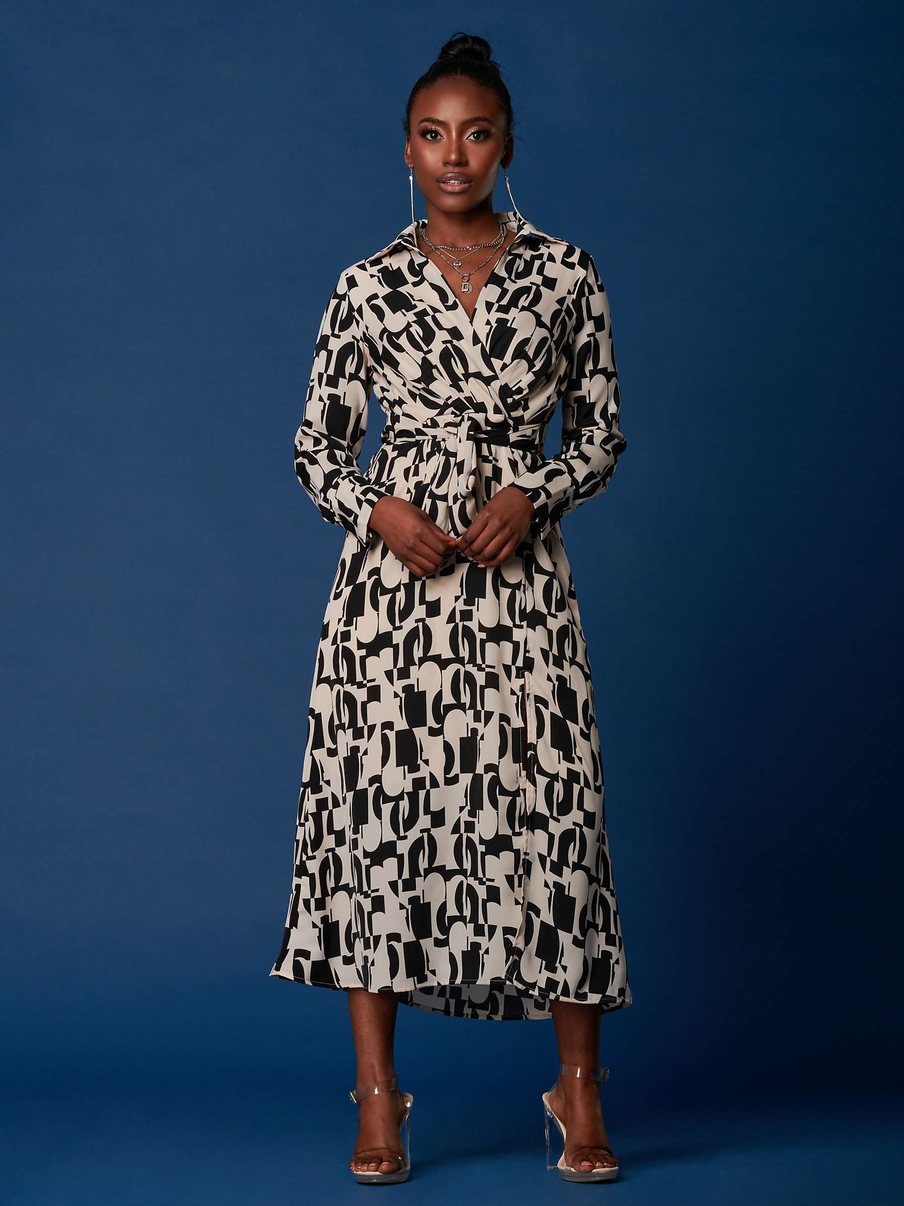 Buy Jolie Moi Geometric Shirt Midi Dress Online at johnlewis.com