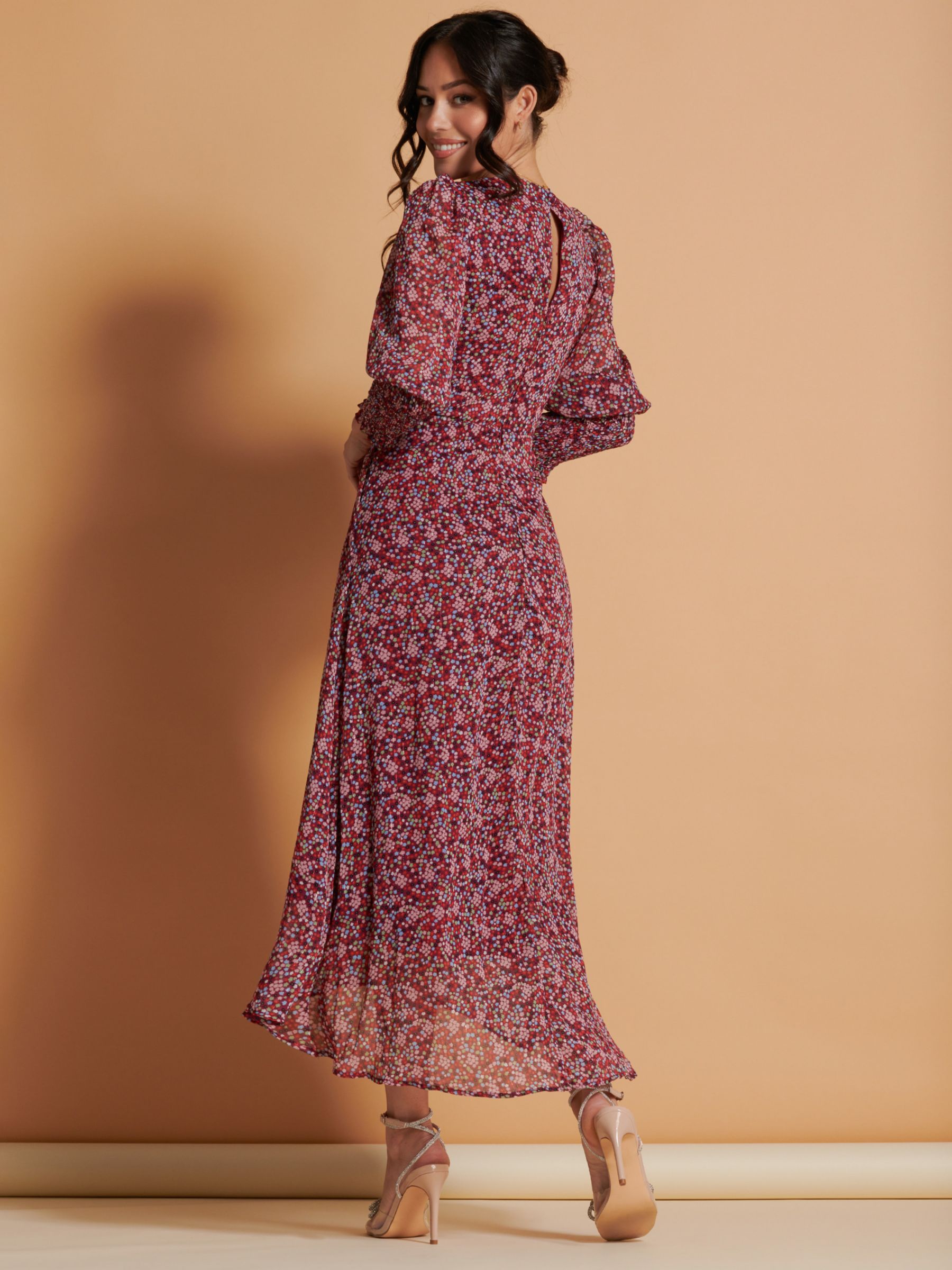 Buy Jolie Moi Chiffon Dip Hem Midi Dress Online at johnlewis.com