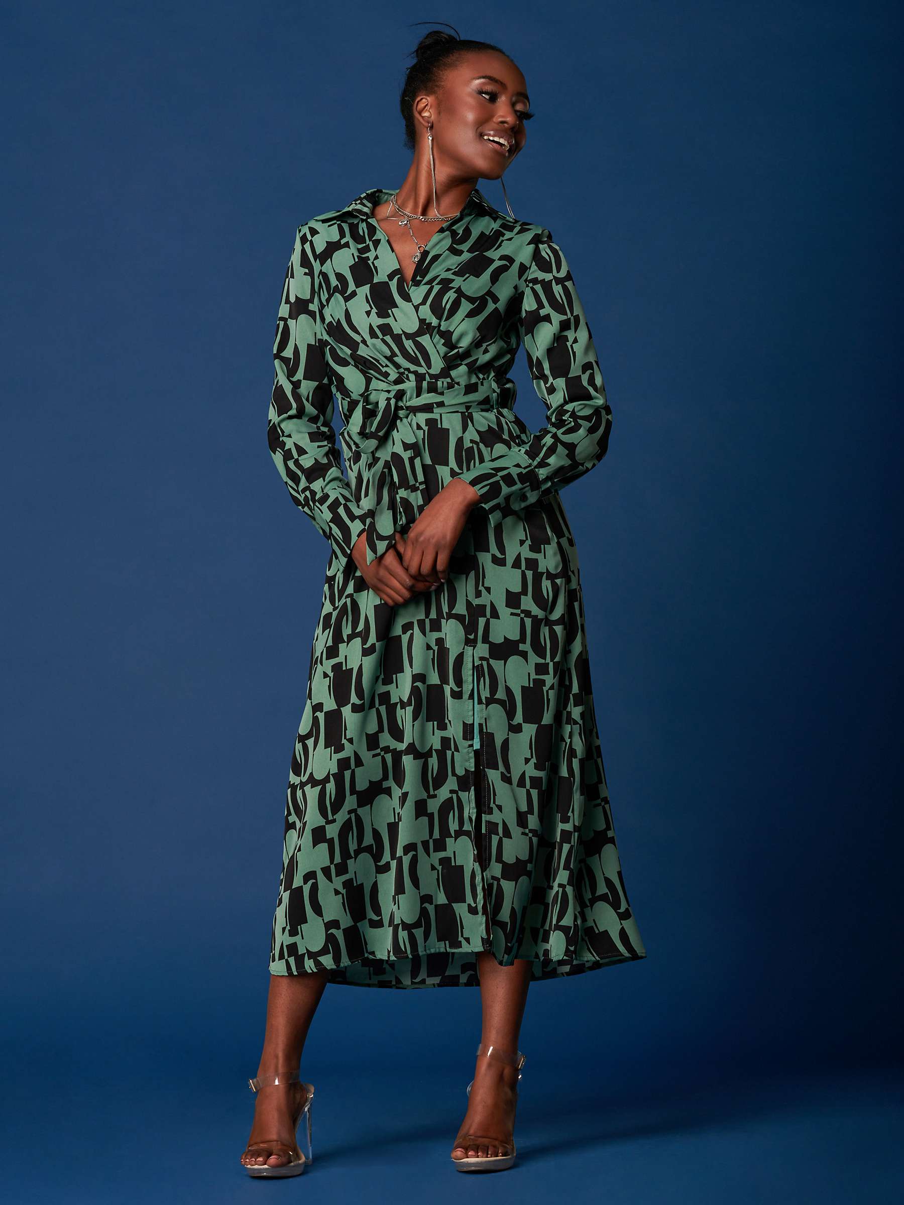 Buy Jolie Moi Geometric Shirt Midi Dress Online at johnlewis.com