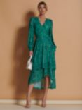 Jolie Moi Abstract Print Midi Dress, Green