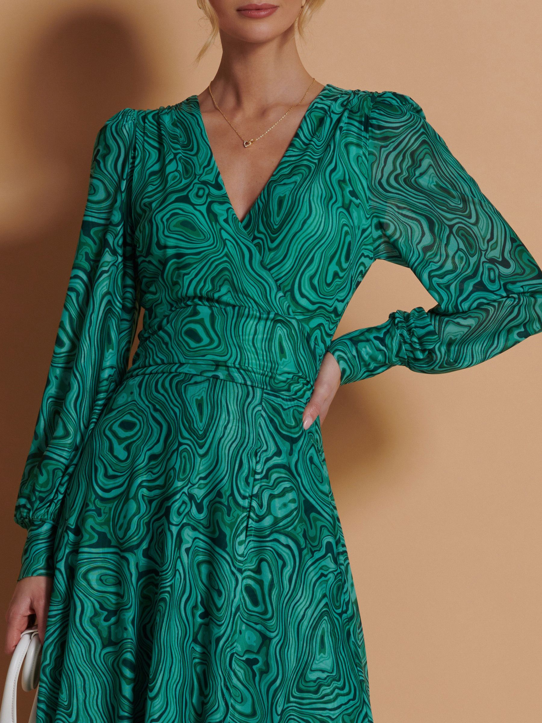 Buy Jolie Moi Abstract Print Midi Dress, Green Online at johnlewis.com