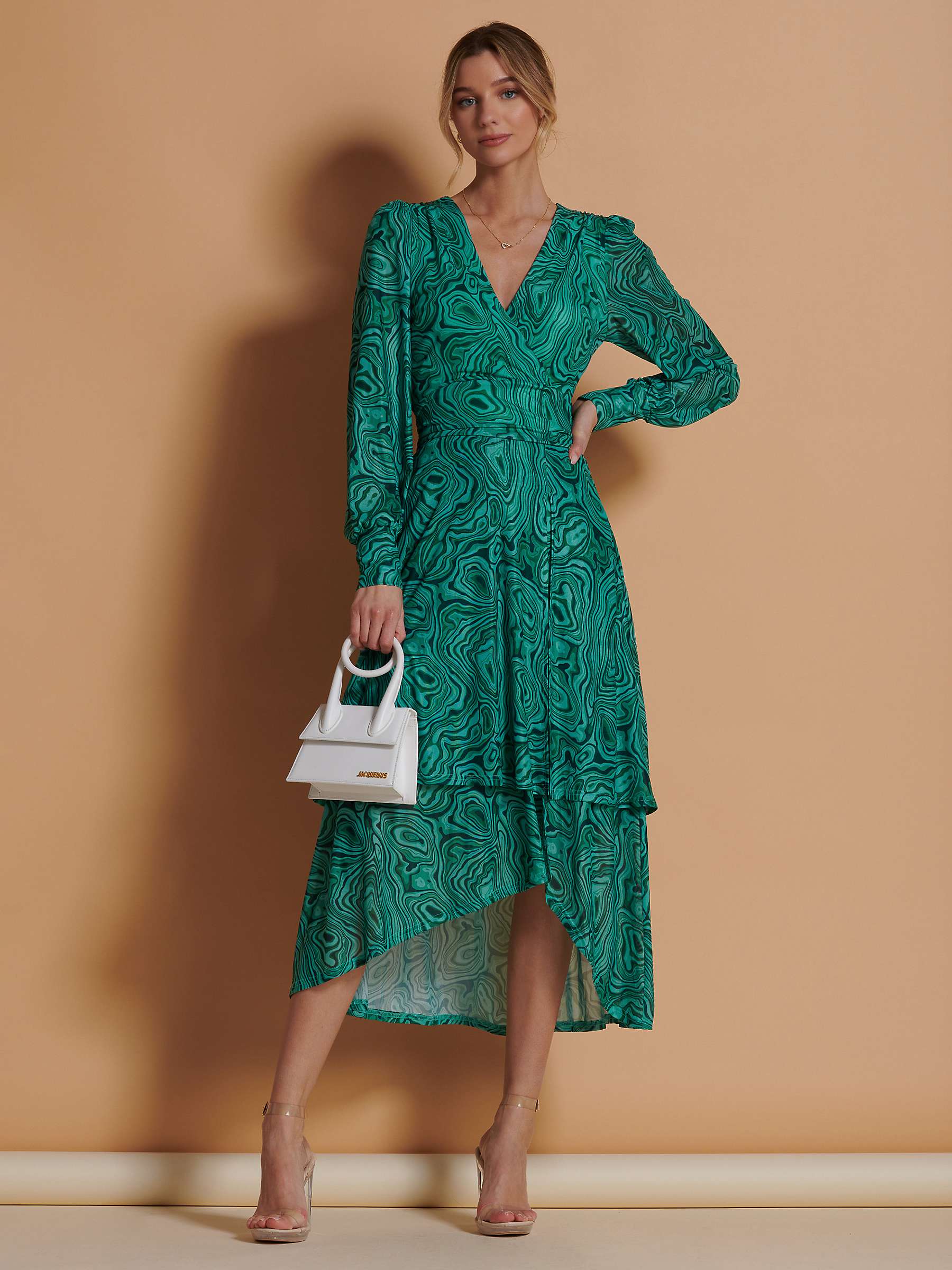 Buy Jolie Moi Abstract Print Midi Dress, Green Online at johnlewis.com