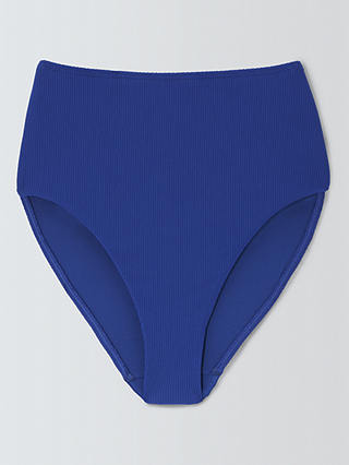 John Lewis Palma Textured High Waist Bikini Bottoms, Blue