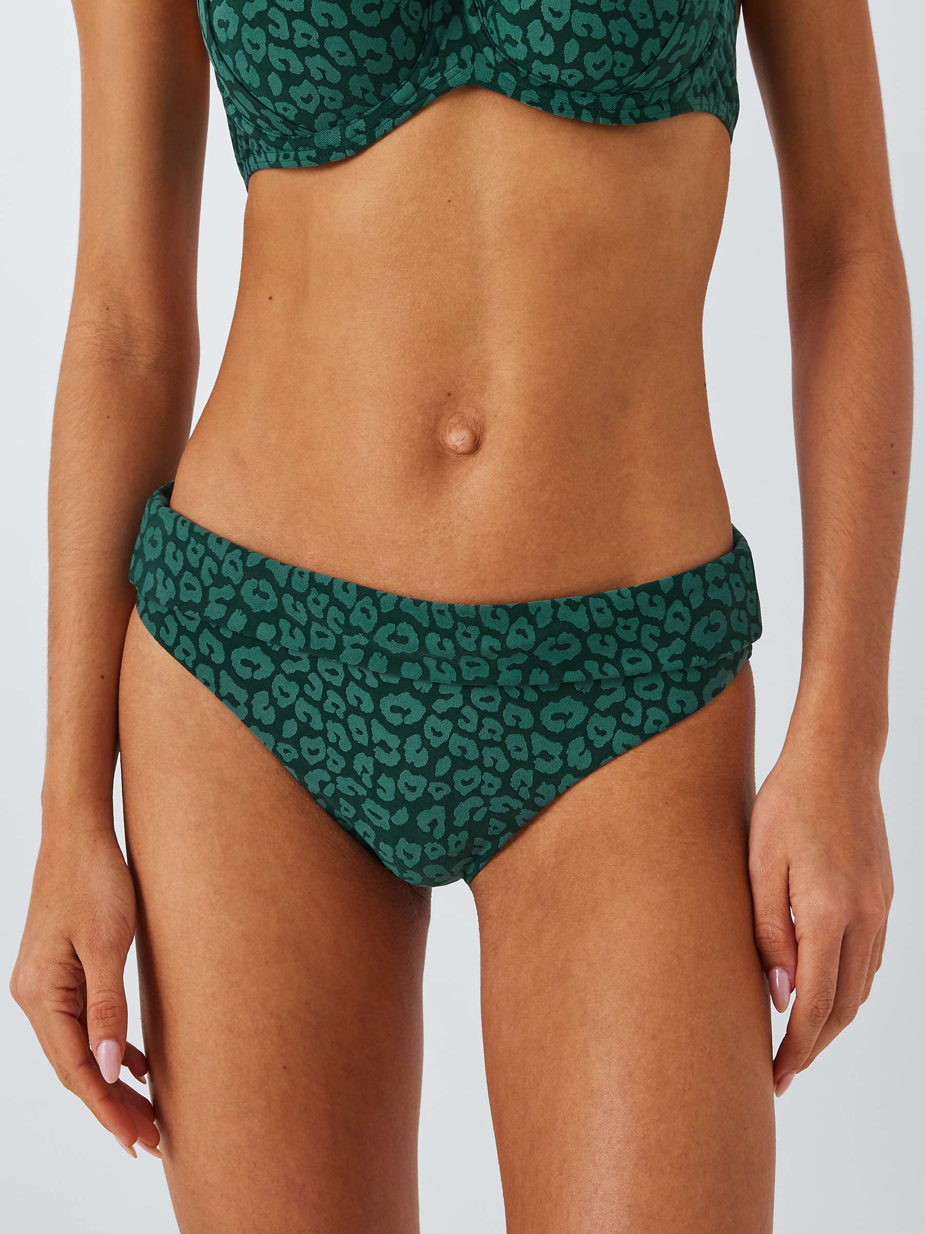 Buy John Lewis Bermuda Slim Fold Bikini Bottoms, Dark Green Online at johnlewis.com