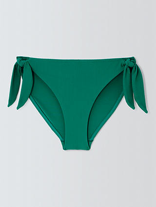 John Lewis Palma Textured Side Tie Bikini Bottoms, Green