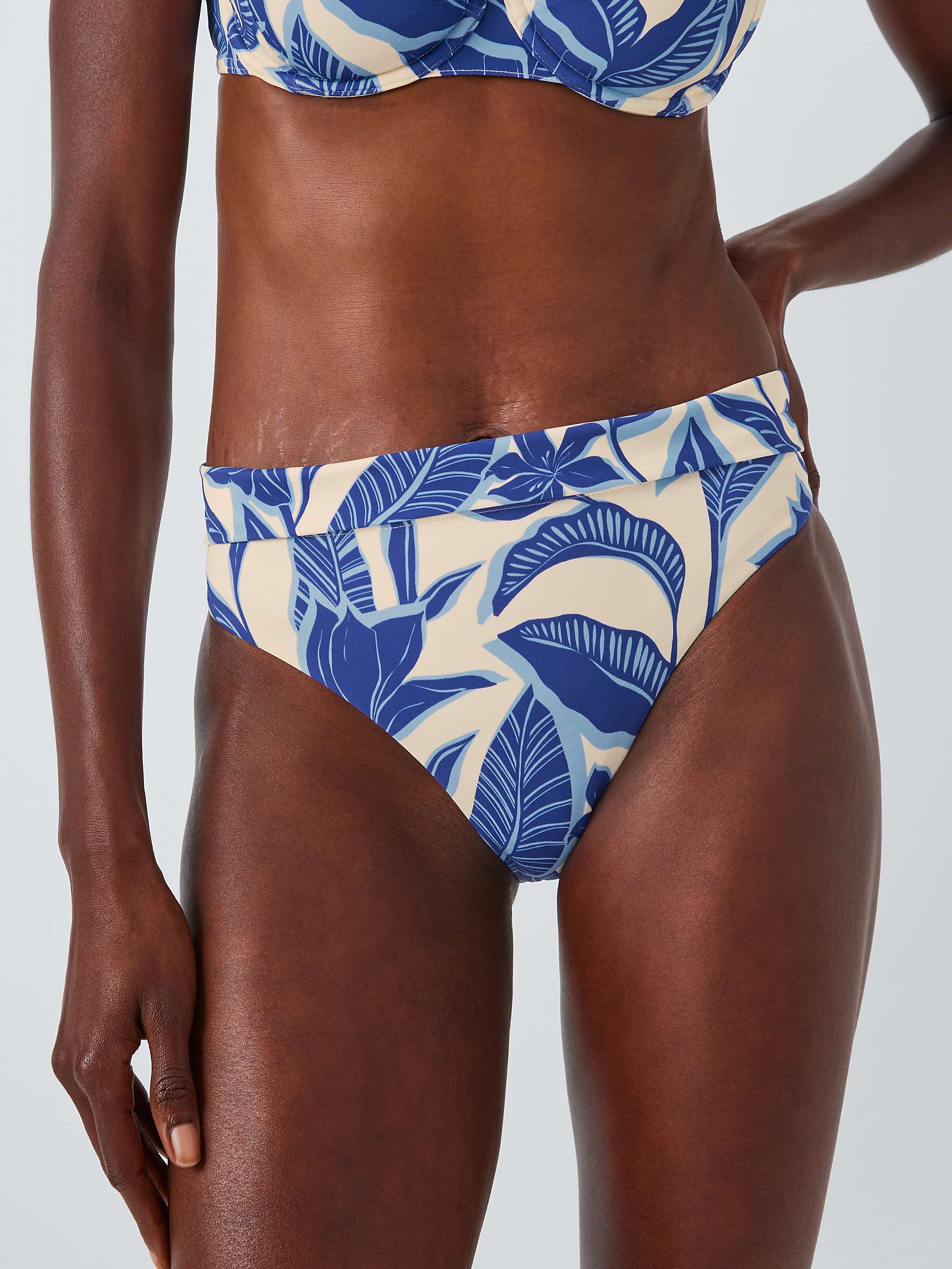 Buy John Lewis Ayanna Leaf Print Bikini Bottom, Light Blue Online at johnlewis.com
