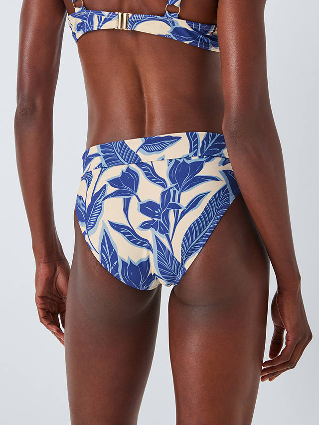 John Lewis Ayanna Leaf Print Bikini Bottom, Light Blue
