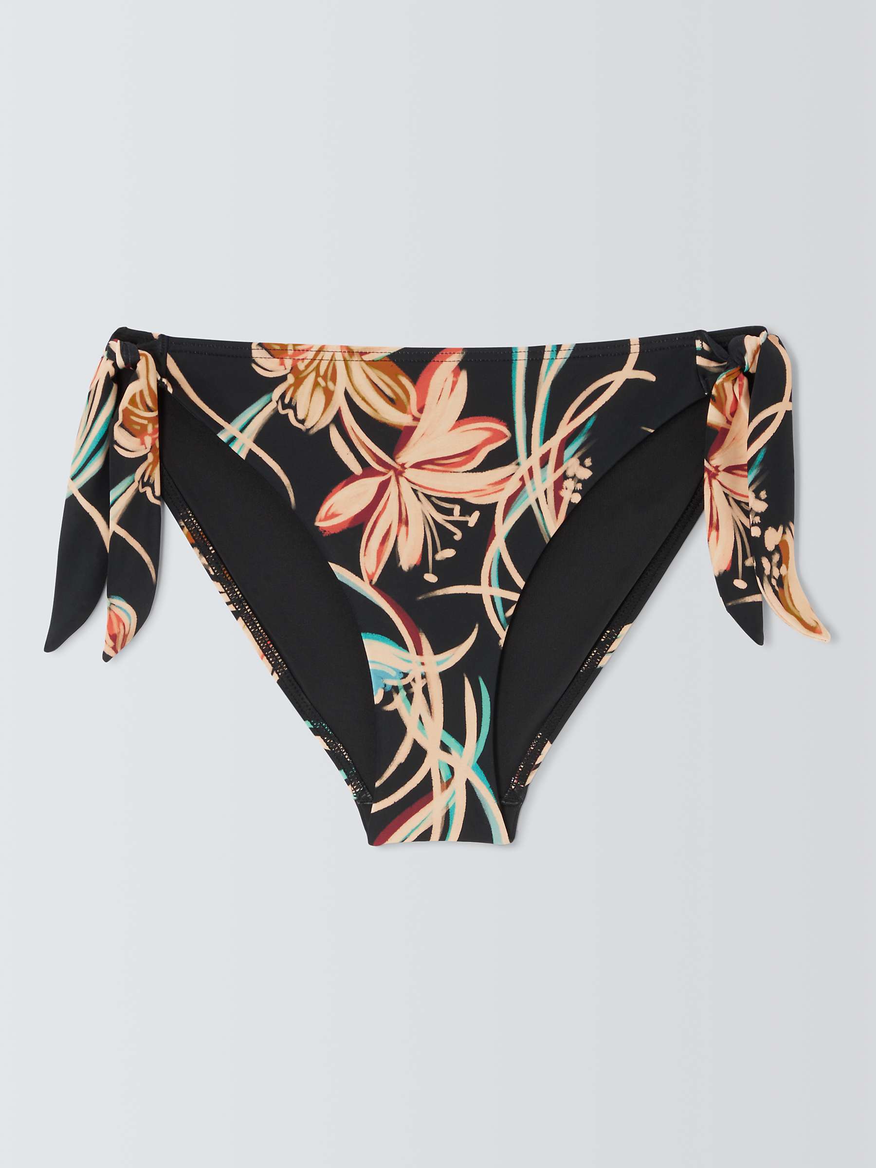 Buy John Lewis Ios Floral Side Tie Bikini Bottoms, Black/Multi Online at johnlewis.com