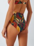 John Lewis Coco Leaf Print High Waist Bikini Bottoms, Multi