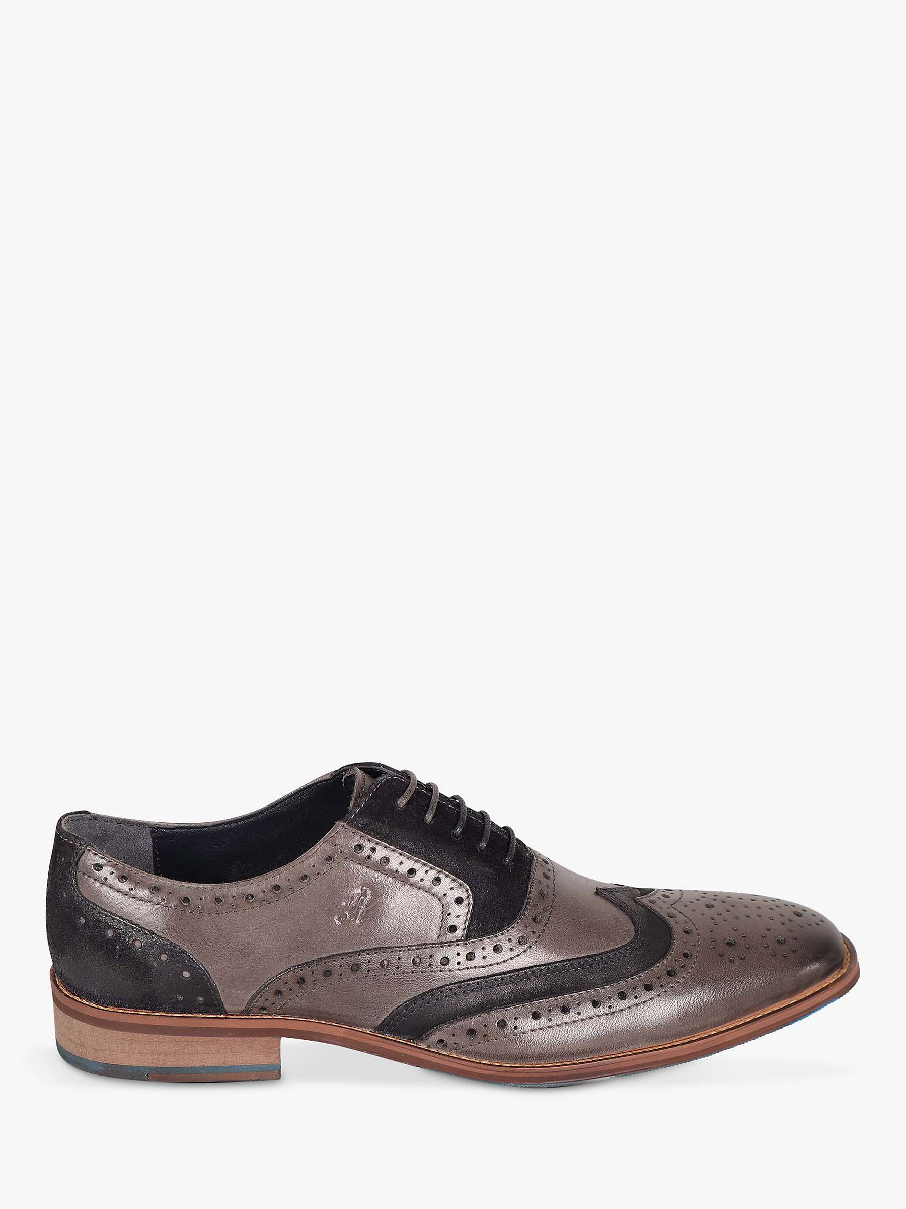 Buy Silver Street London Amen Collection Galway Leather Brogues, Grey/Black Online at johnlewis.com
