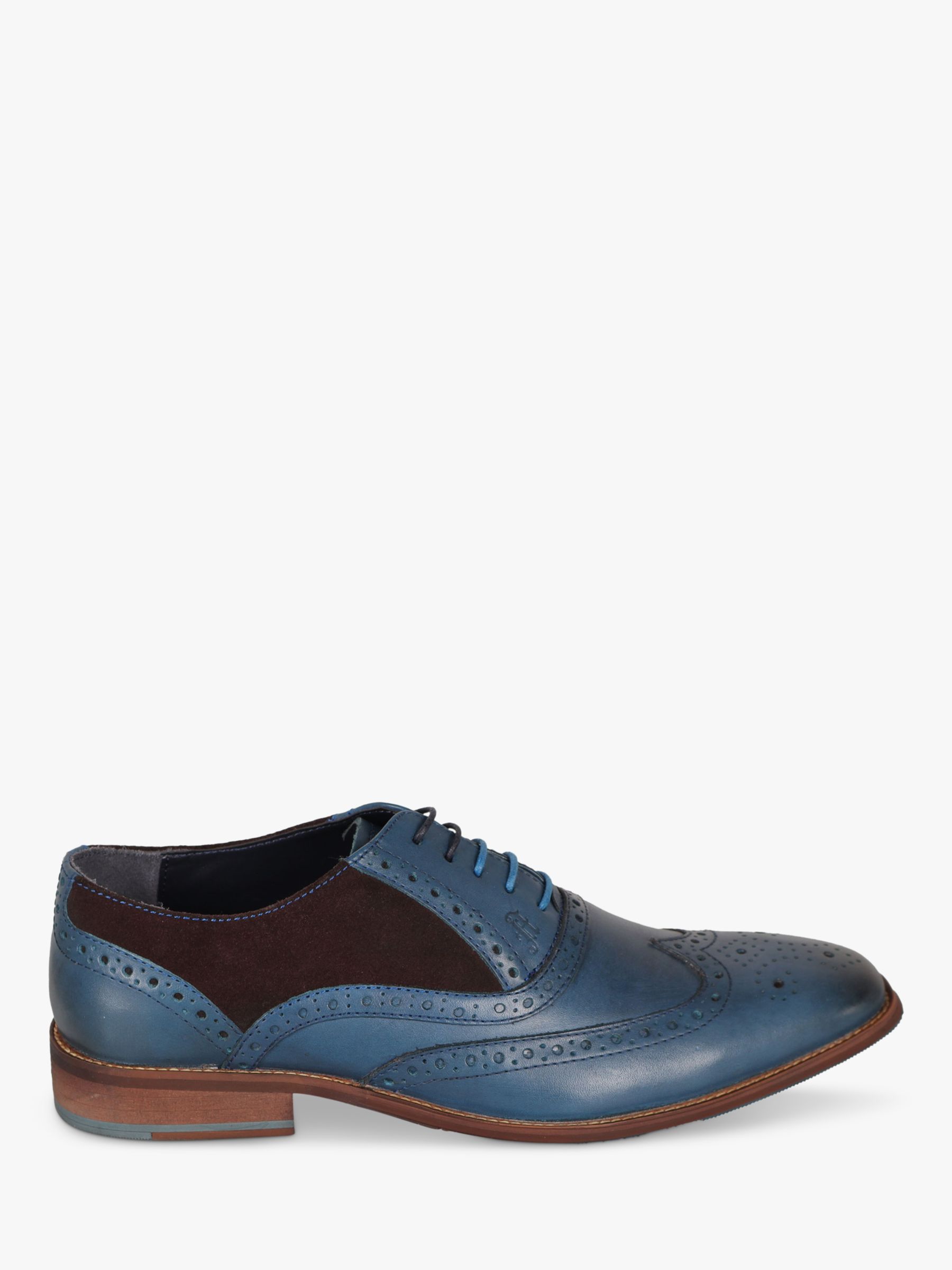 Silver Street London Amen Collection Waterford Leather Brogues, Blue/Brown, 8