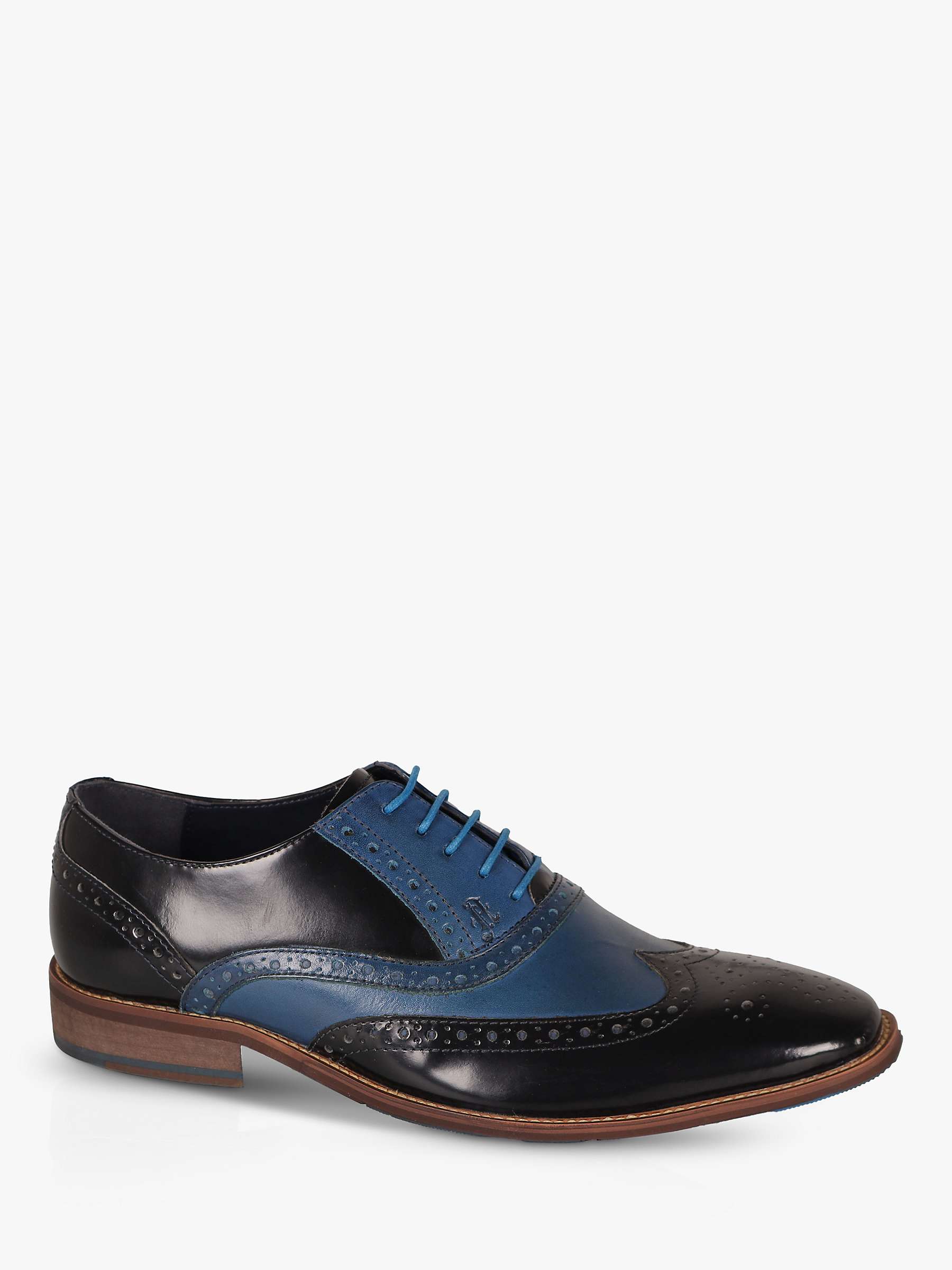 Buy Silver Street London Amen Collection Derry Leather Brogues, Blue/Black Online at johnlewis.com