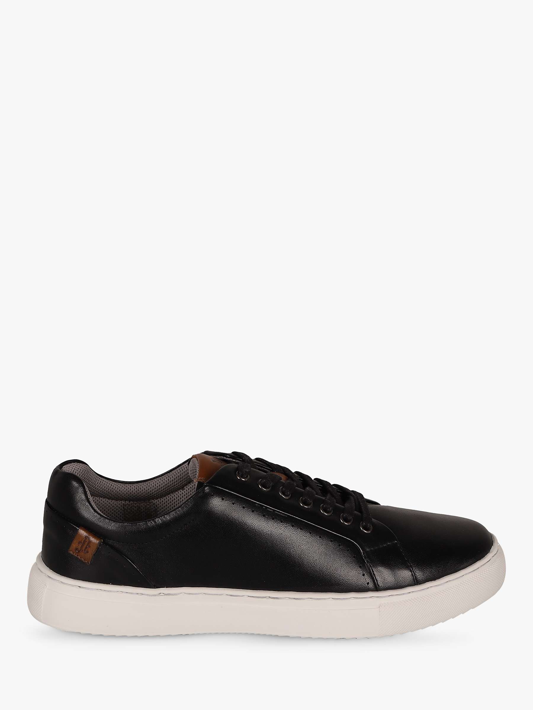 Buy Silver Street London Amen Collection Carlow Leather Trainers, Black Online at johnlewis.com