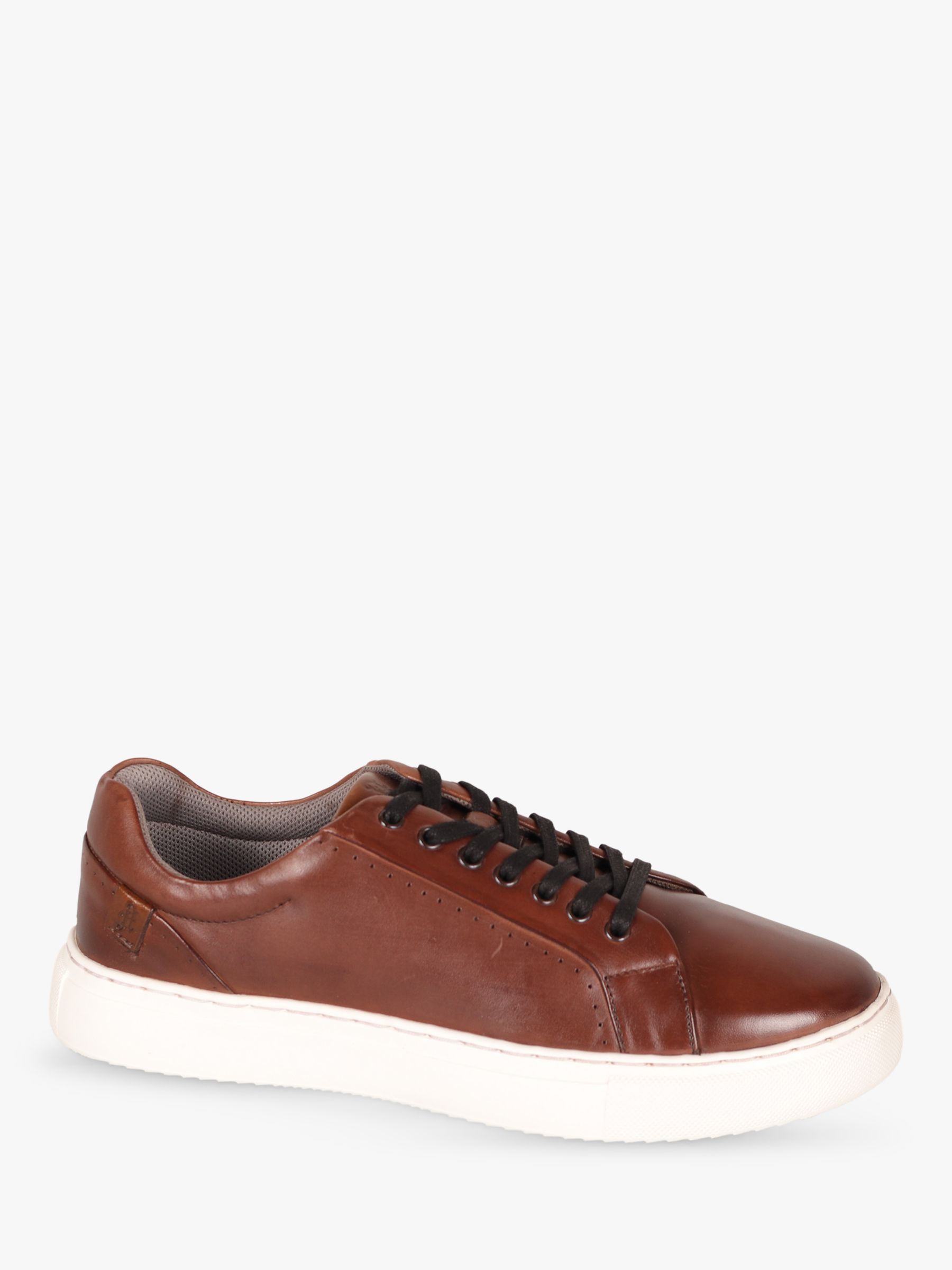 Buy Silver Street London Amen Collection Cavan Leather Trainers, Brown Online at johnlewis.com