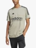 adidas Tiro Short Sleeve T-Shirt, Silver/Black