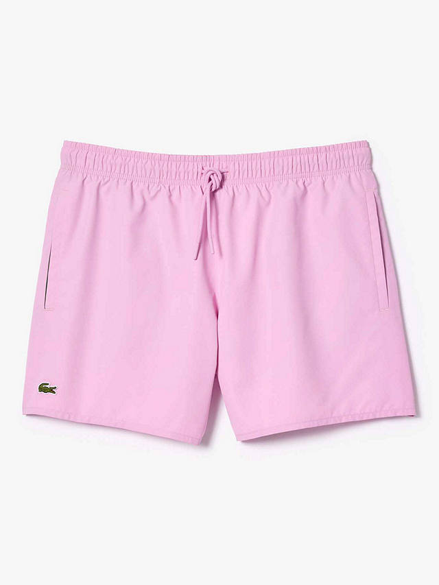 Lacoste Plain Logo Swim Shorts, Pink at John Lewis & Partners