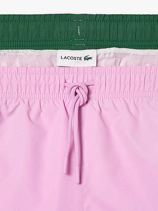 Lacoste Plain Logo Swim Shorts, Pink