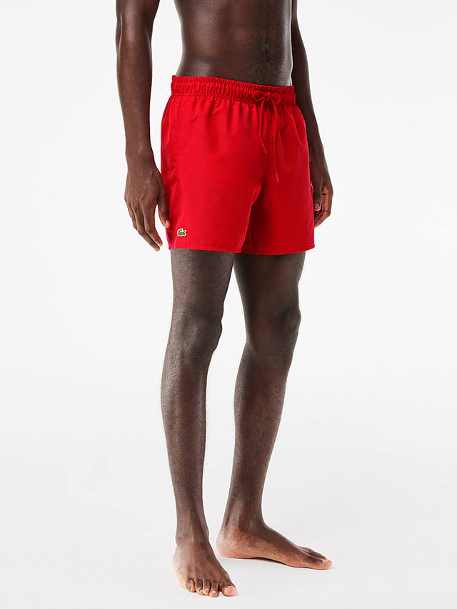Lacoste Plain Logo Swim Shorts, Red
