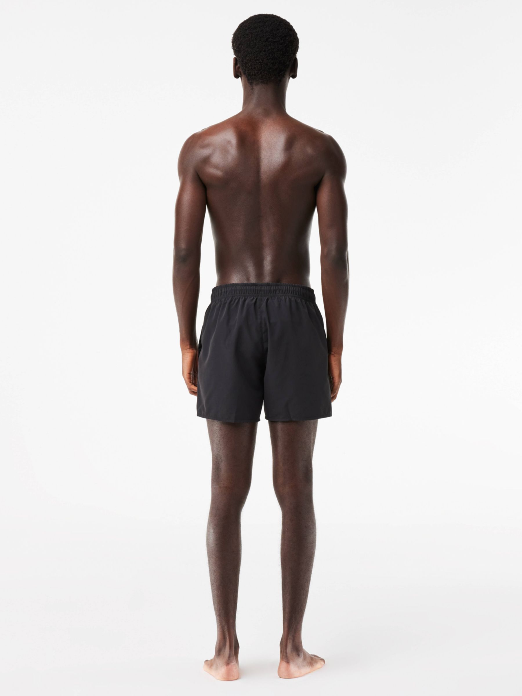 Lacoste Plain Logo Swim Shorts, Black at John Lewis & Partners