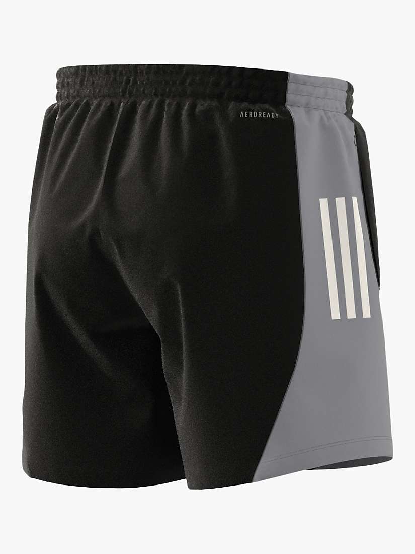 Buy adidas Own The Run Colour Block Zip Running Shorts, Black/Halo Silver Online at johnlewis.com