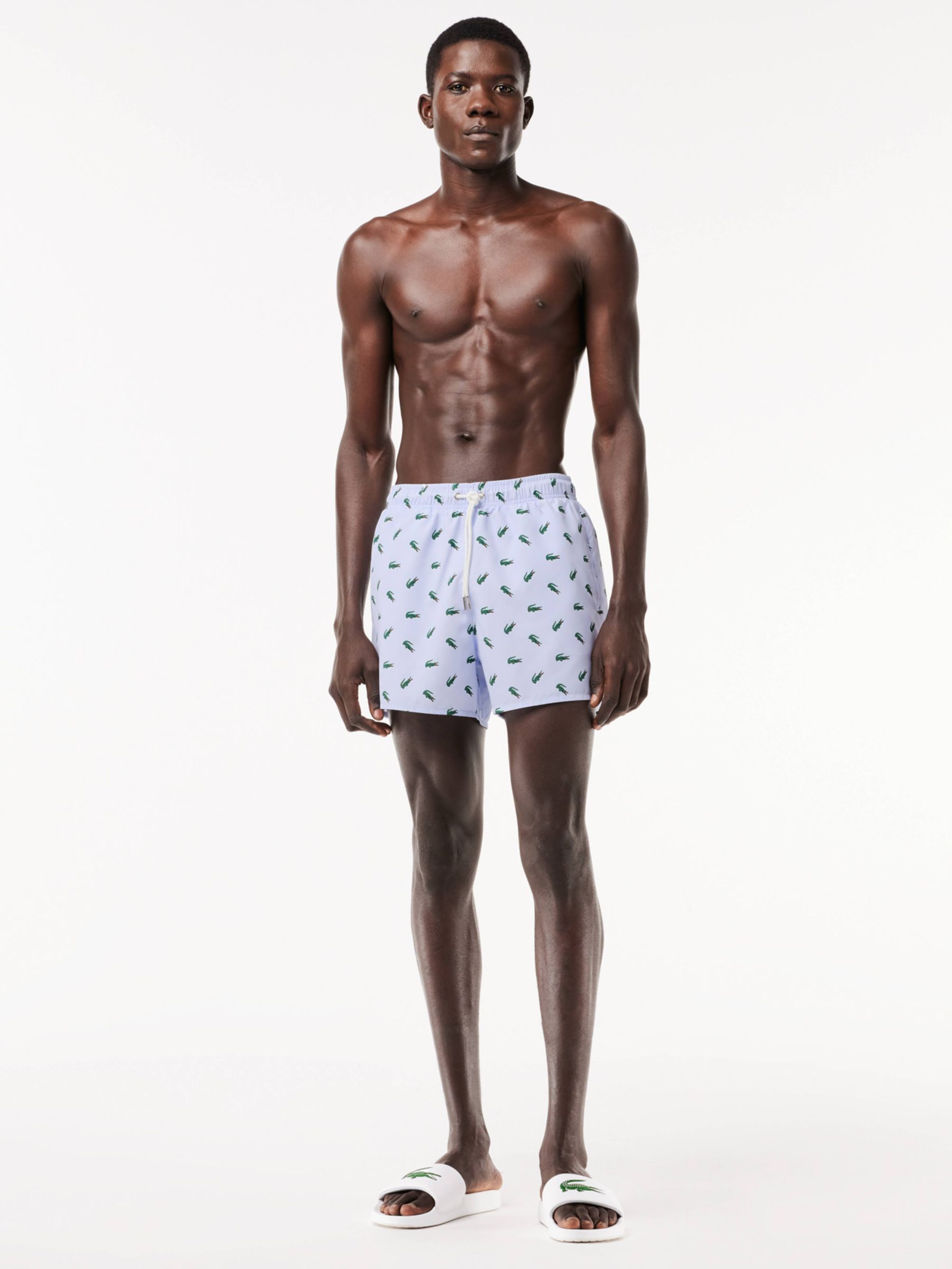 Lacoste Crocodile Print Swim Trunks, Multi at John Lewis & Partners