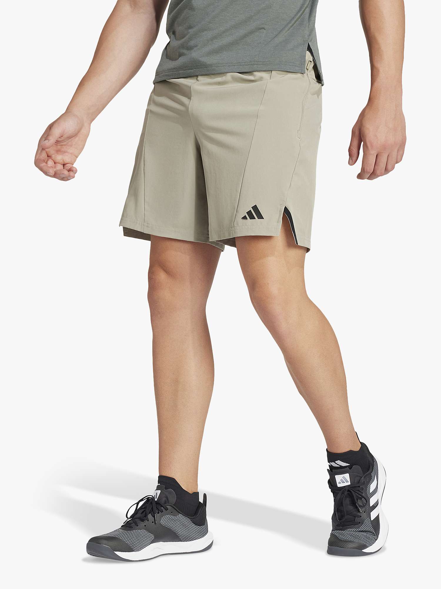 Buy adidas D4T Workout Shorts, Silver Pebble Online at johnlewis.com