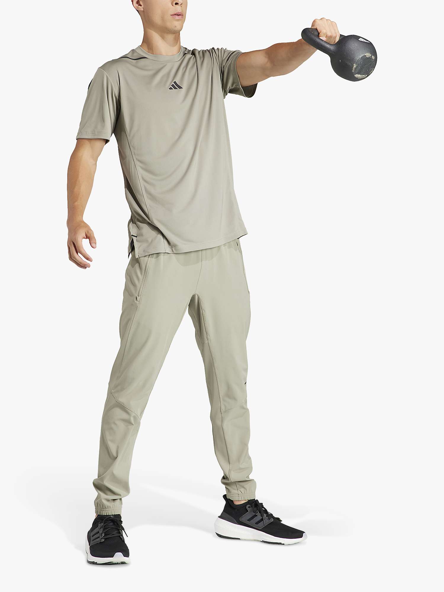 Buy adidas D4T Training Joggers, Silver Pebble Online at johnlewis.com