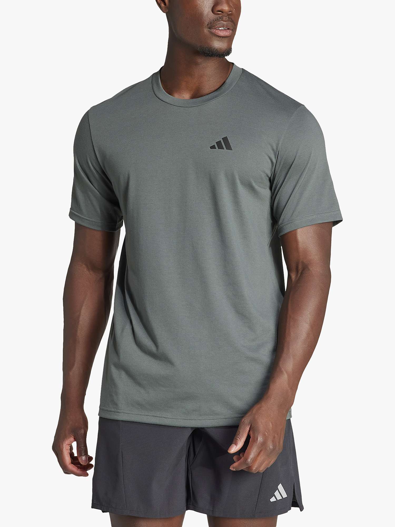 Buy adidas Train Essentials Feel Ready Training T-Shirt, Legend Ivy/Black Online at johnlewis.com