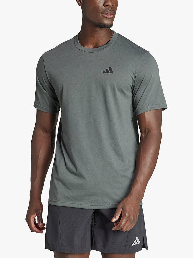 adidas Train Essentials Feel Ready Training T-Shirt, Legend Ivy/Black