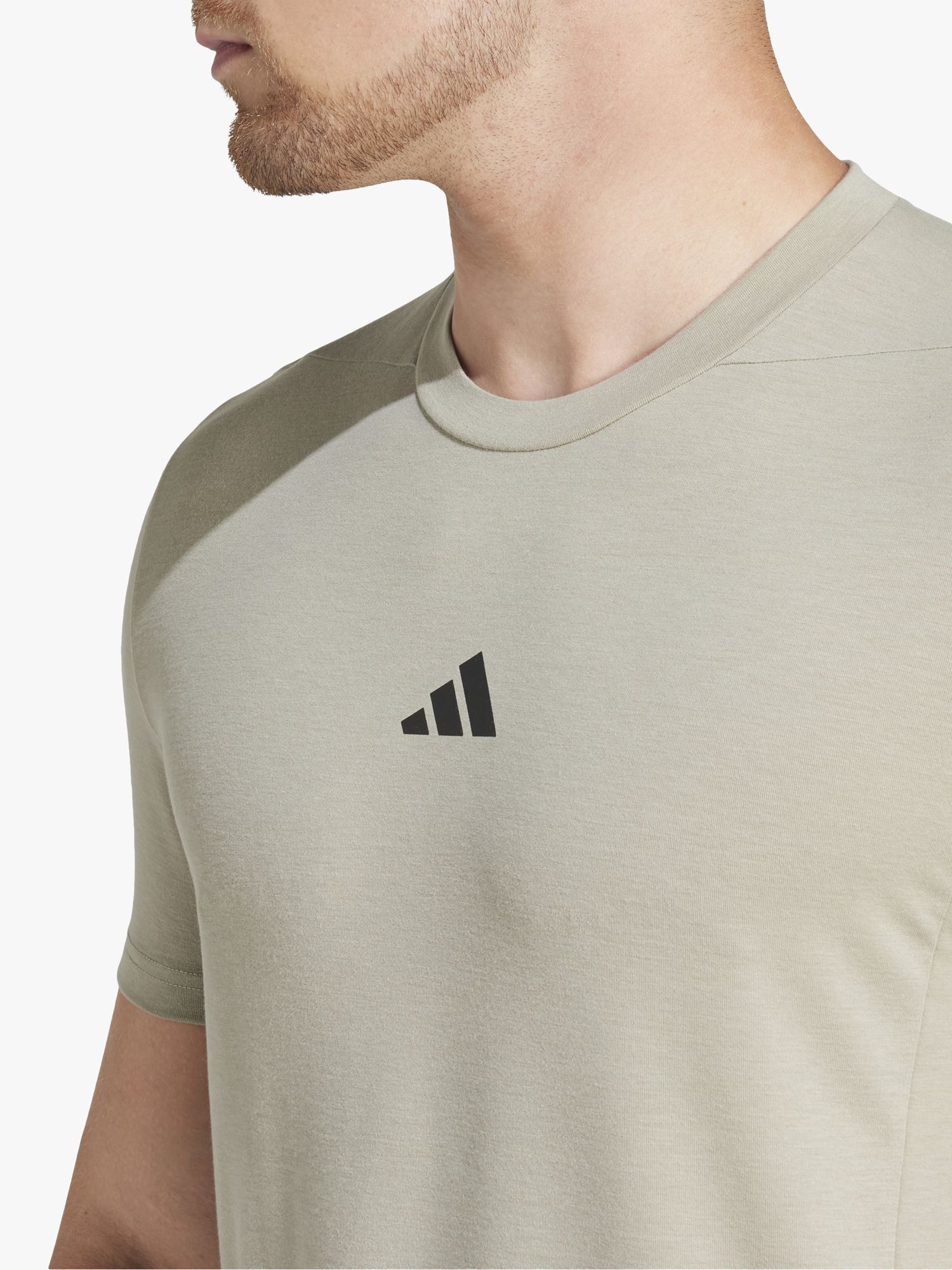 adidas D4T Workout T-Shirt, Silver Pebble, S