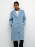 KAFFE Anne Teddy Coat, Faded Denim