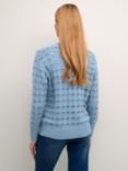 KAFFE Elena Cotton Blend Knit Cardigan, Faded Denim