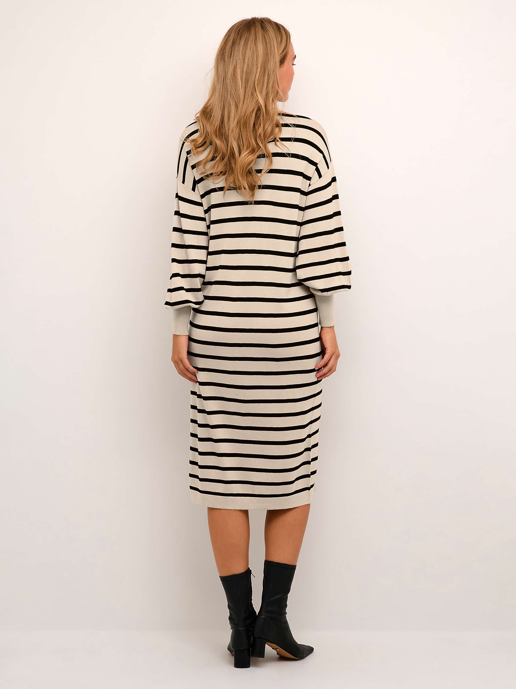 Buy KAFFE Mala Stripe Knit Jumper Dress, Feather Grey Online at johnlewis.com