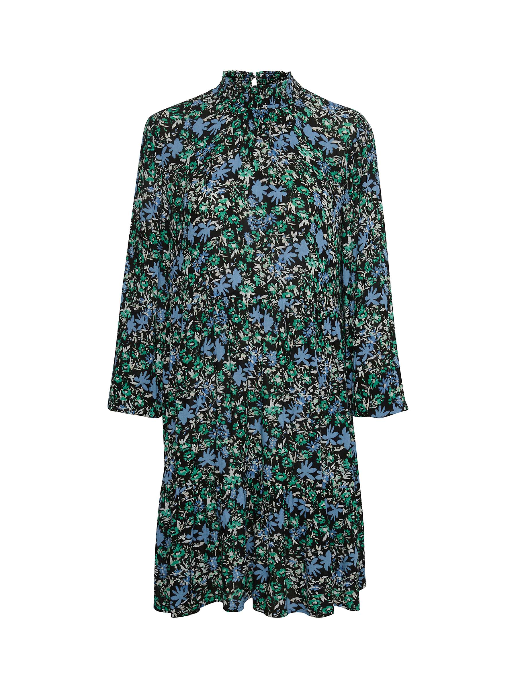 Buy KAFFE Riana Amber Floral Print High Neck Dress, Blue/Multi Online at johnlewis.com