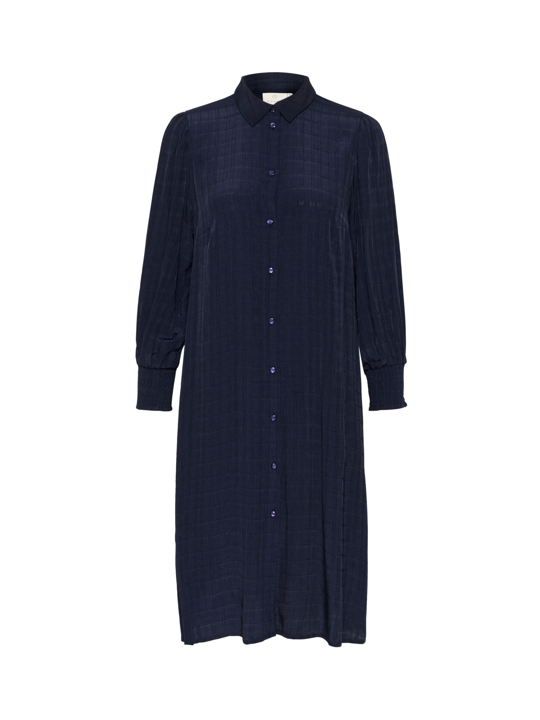 KAFFE Lissa Textured Shirt Dress, Midnight Marine at John Lewis & Partners