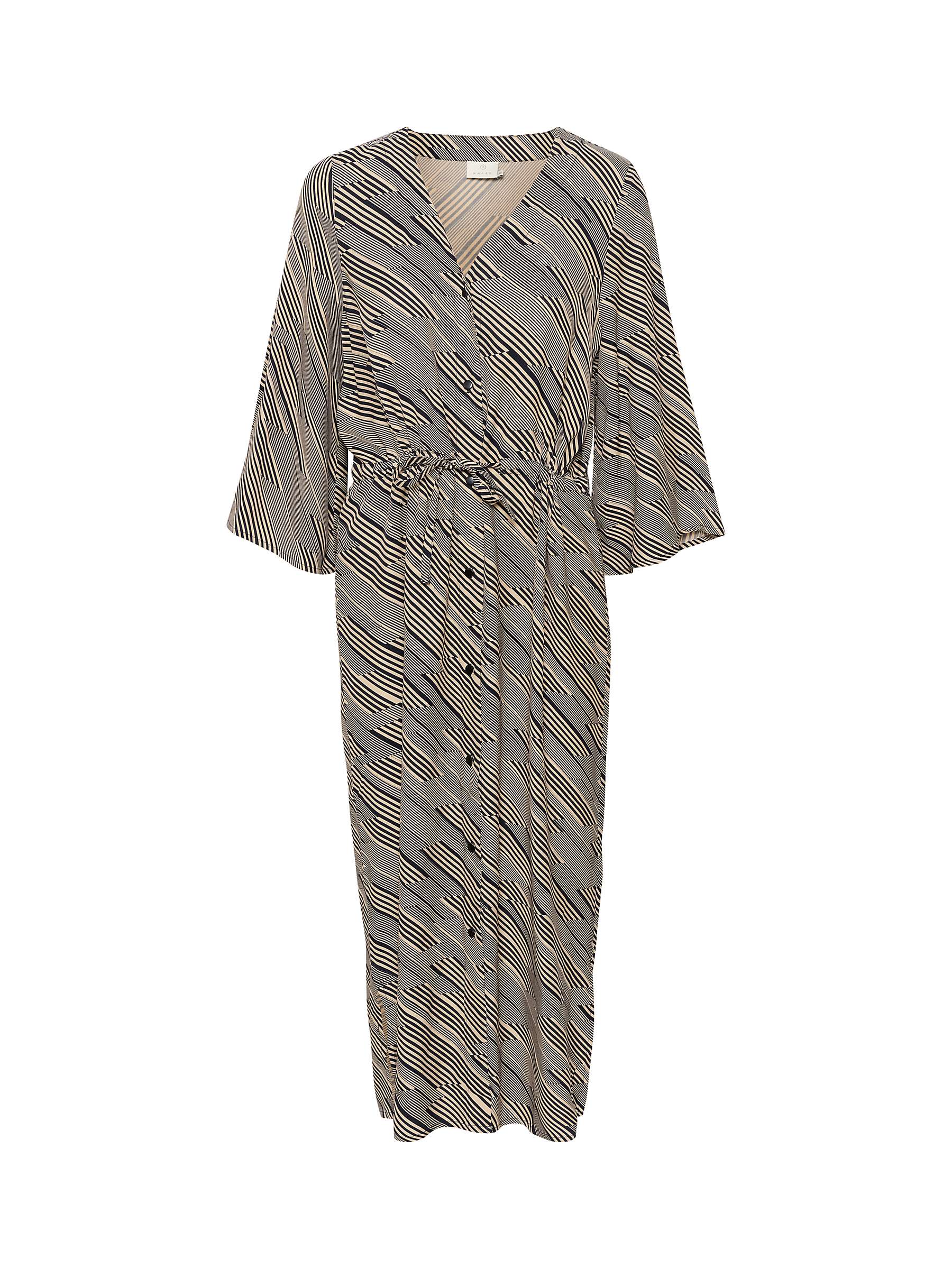 Buy KAFFE Harper Graphic Stripe Midi Shirt Dress, Navy/Beige Online at johnlewis.com
