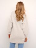 KAFFE Rachel Knitted Long Sleeve Mini Dress, Feather Grey