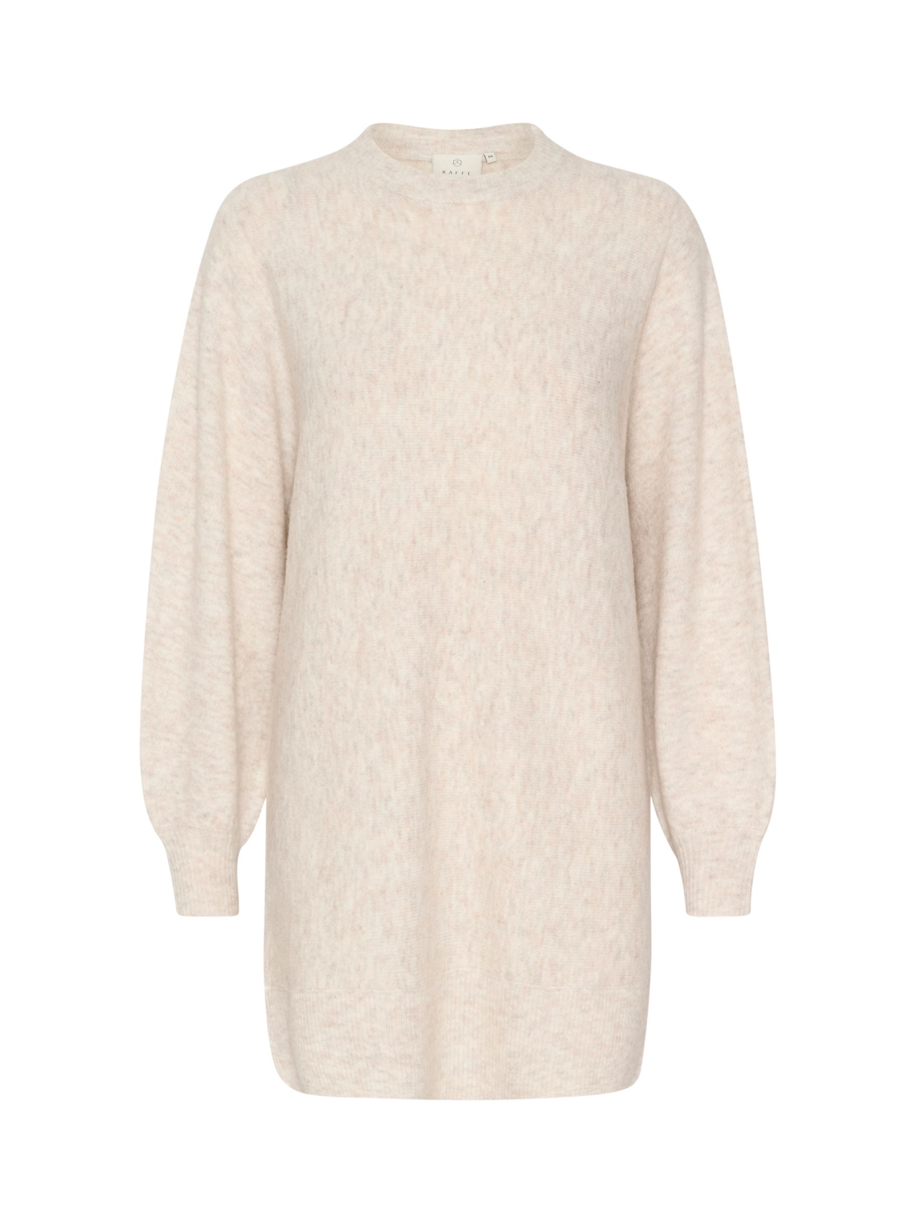 KAFFE Rachel Knitted Long Sleeve Mini Dress, Feather Grey, XXL