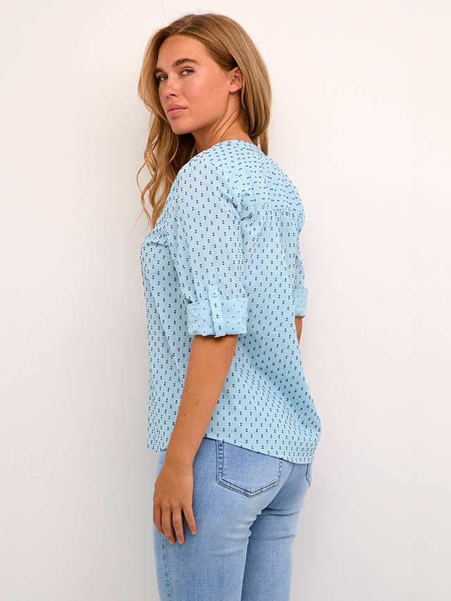 KAFFE Silona Cotton Blouse, Faded Denim