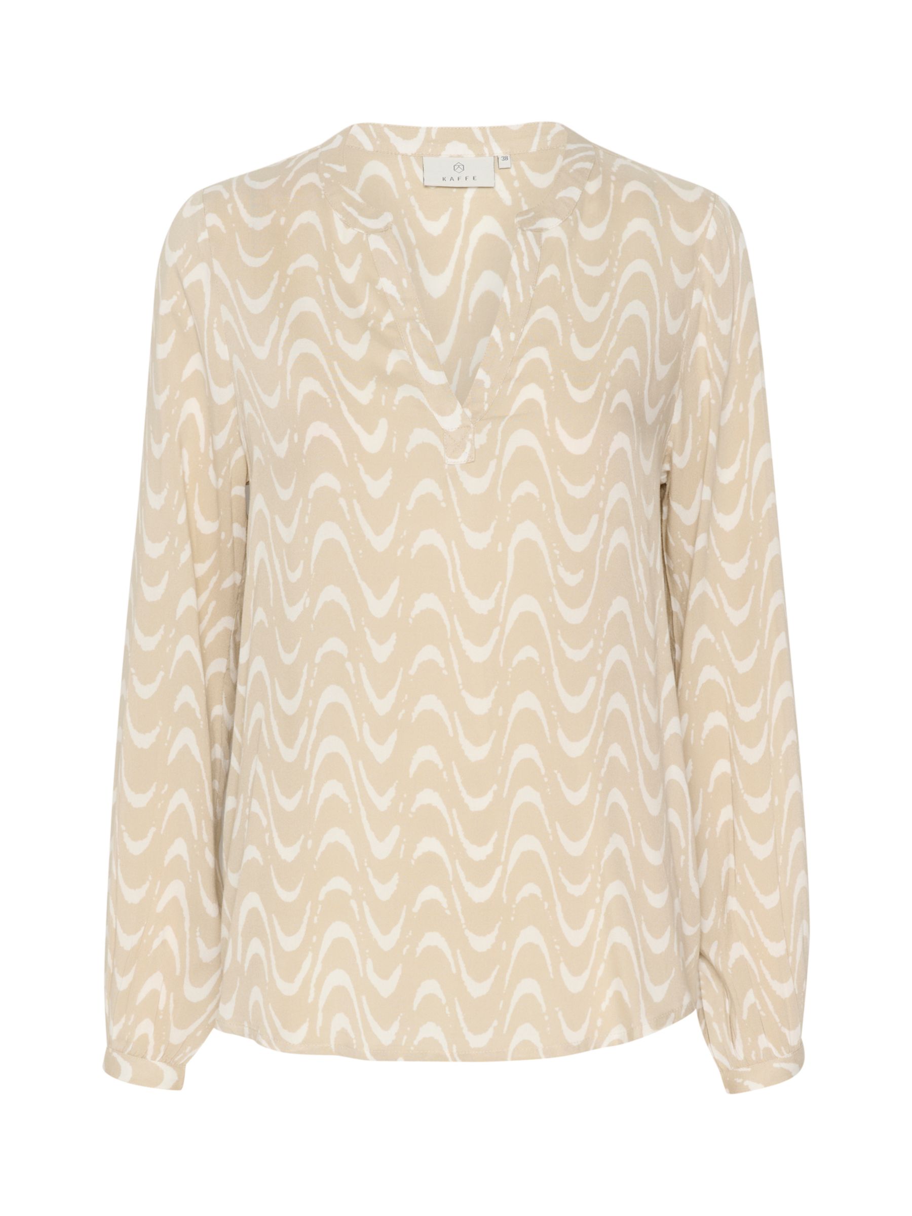 KAFFE Mira Weave Blouse, Feather Grey at John Lewis & Partners